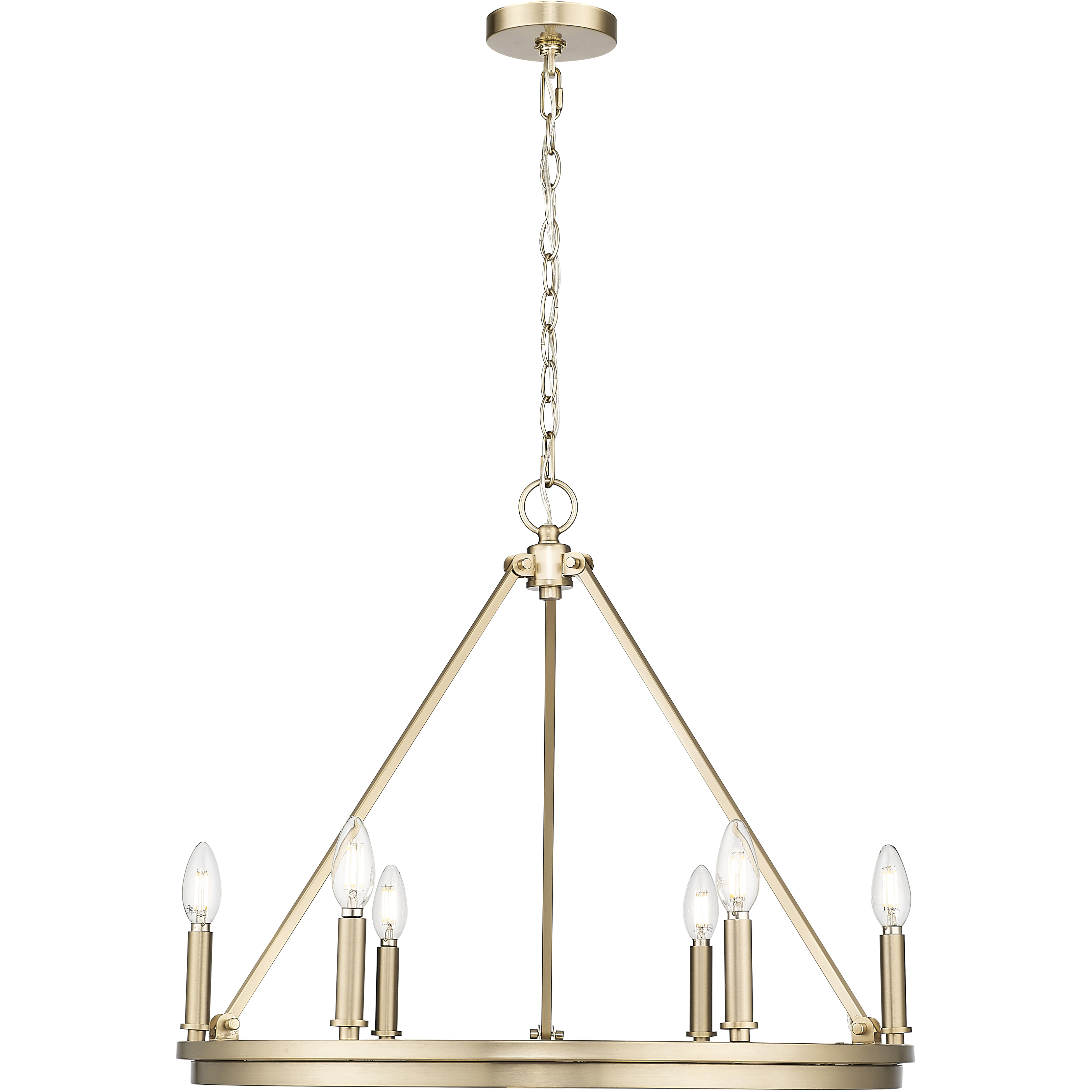 Carruth 6 Light 25 inch Modern Gold Chandelier Ceiling Light